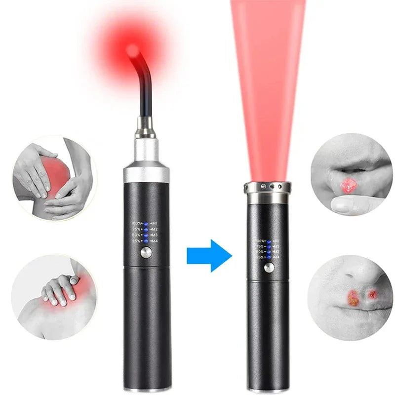 Red Lights Therapy Cold Sore Canker Sore Treatment Infrared Light Therapy Wand For Body Pain Relief Face Home Use Beauty Devices - Luvia