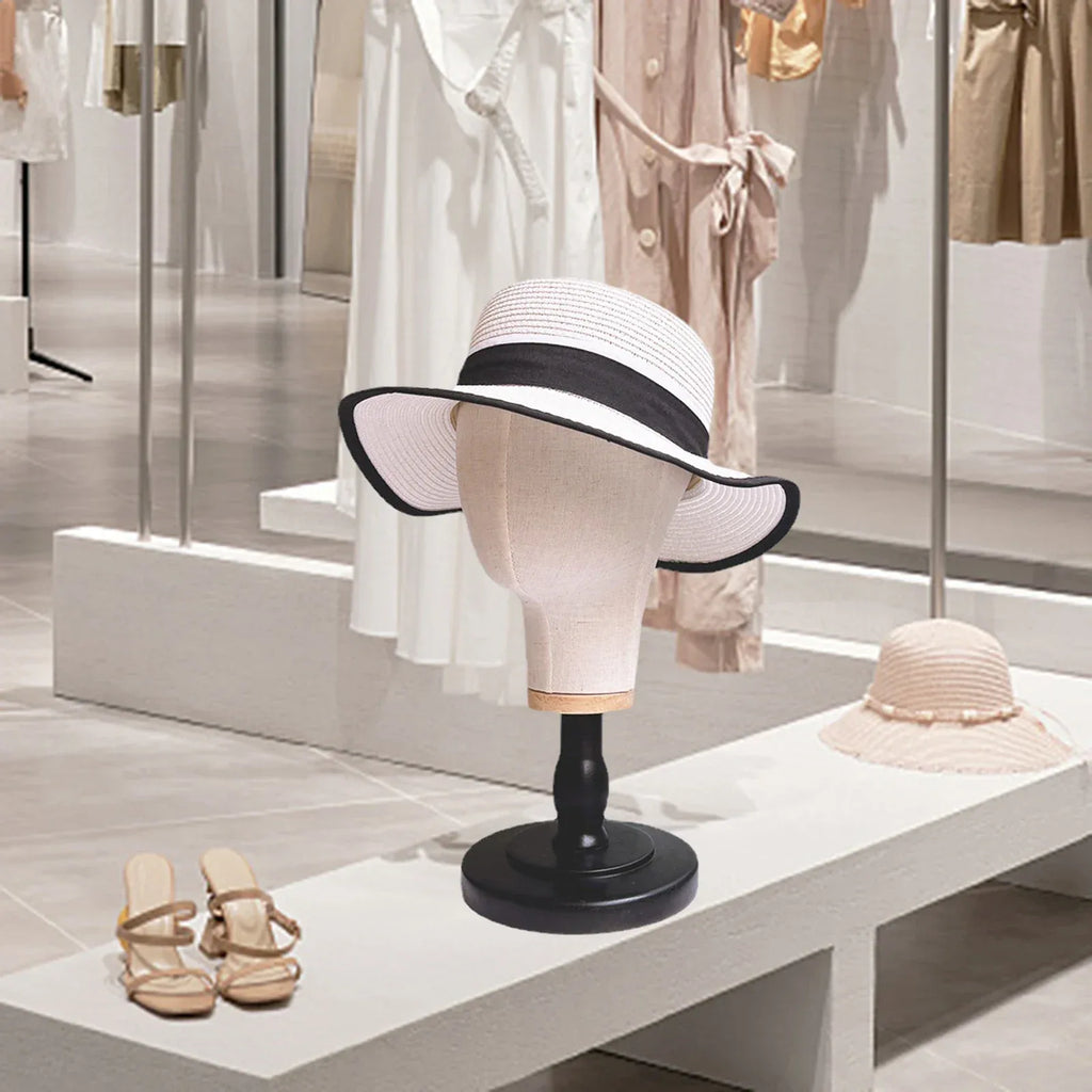 Wig Head Model Multifunctional Wig Making Hat Display Stand for Home Salon Styling Drying Hairdresser Training Jewellery - Luvia