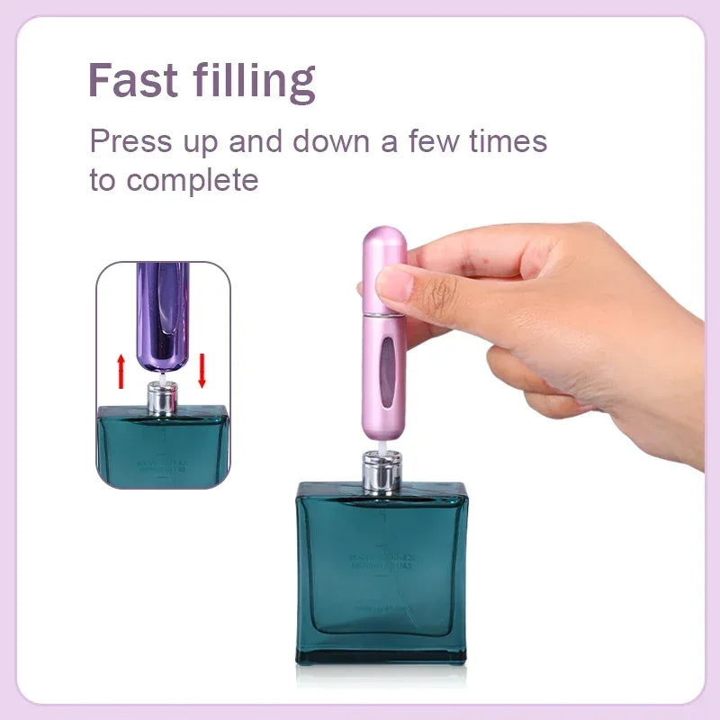 5pcs 5ml Mini Refillable Perfume Atomizer Aluminum Perfume Bottle Portable Perfume Spray Bottle Travel Parfume Mini Bottle - Luvia