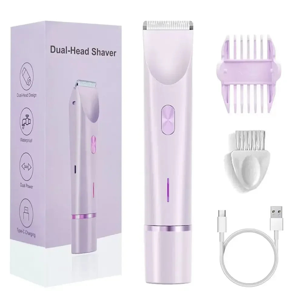 2025 Waterproof Rechargeable Electric Shaver Mini Women Bikini Trimmer Body Hair Remover Mini Double Headed Electric Epilator - Luvia