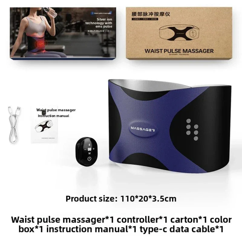 Skg Waist Massager Intelligent Heating Pulse Waist Protection Massager Abdominal Sour EMS Thin Belt Lazy Fat Throwback Artifact - Luvia