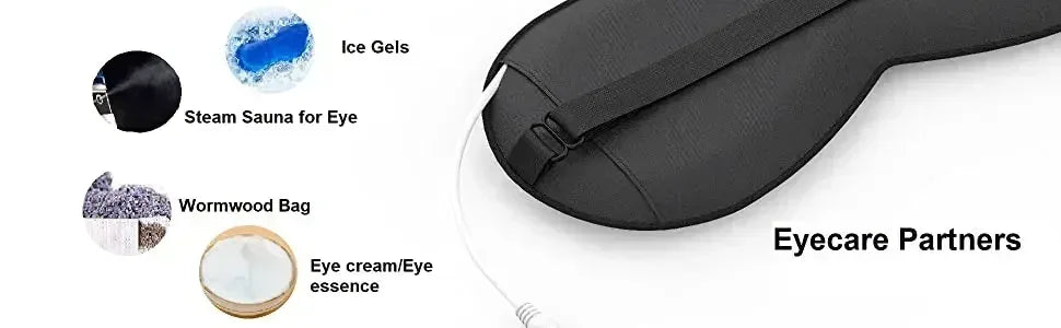 USB Heated Eye Mask Reusable USB Silk Steaming Eye Mask Eye Massager For Sleeping Eye Puffiness Anti Dark Circle Patch Eye Care - Luvia