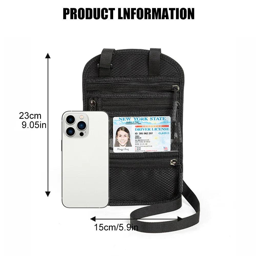 1PCS Passport Holder for Families, RFID Blocking Neck Wallet, Travel Document Organizer,Multi-Passport Pouch,Portable & Stylish - Luvia