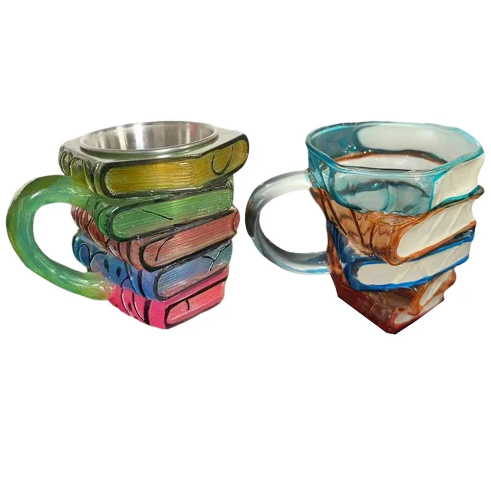 Novelty 3D Painted Books Coffee Mug Creative Drinking Cup Tea Cup Collection Gifts for Literature Lovers - Luvia