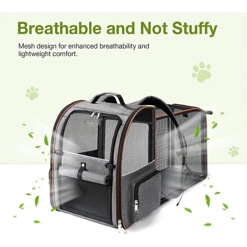 Expandable Pet Carrier Backpack For Small Cats And Dogs Airline Approved Foldable Dog Carrier With Comfortable Inner Padding - Luvia