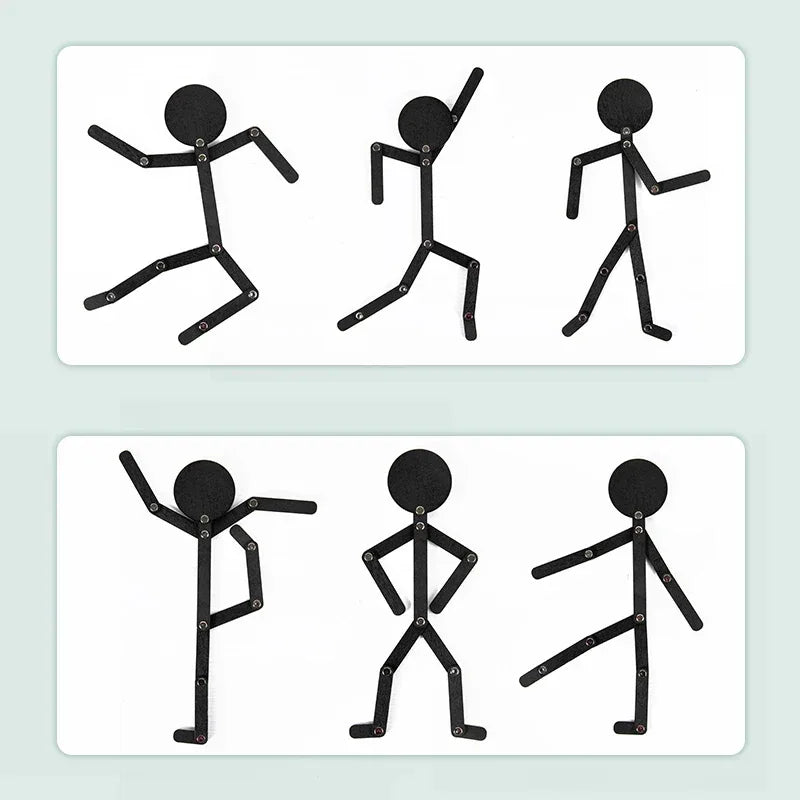 Kids Montessori Toys Wooden Early Learning Educational Puzzles Sporty Pose JigsawImprove Hands-on Skill Busy Board Gifts - Luvia