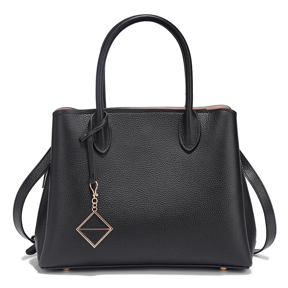 Zency Women's Genuine Leather Large Shopper Bag Designer Shoulder Bags Handbag Bucket Crossbody 2025 leather Top Handles Bags - Luvia