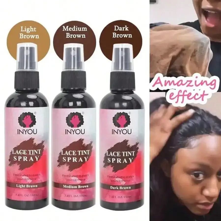Lace Tint Spray For Wigs, Waterproof Lace Tint Melting Mousse Spray Concealer For Lace Closure Front Wigs Toupees - Luvia