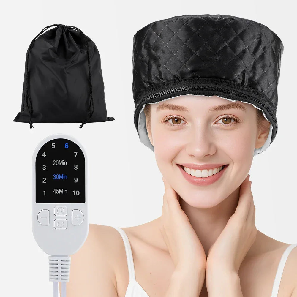 Hair Steamer Cap Electric Hair Heating Cap Thermal Treatment Hat Self-heating SPA Cap Nourishing Hair Home Spa Salon Tool﻿ - Luvia