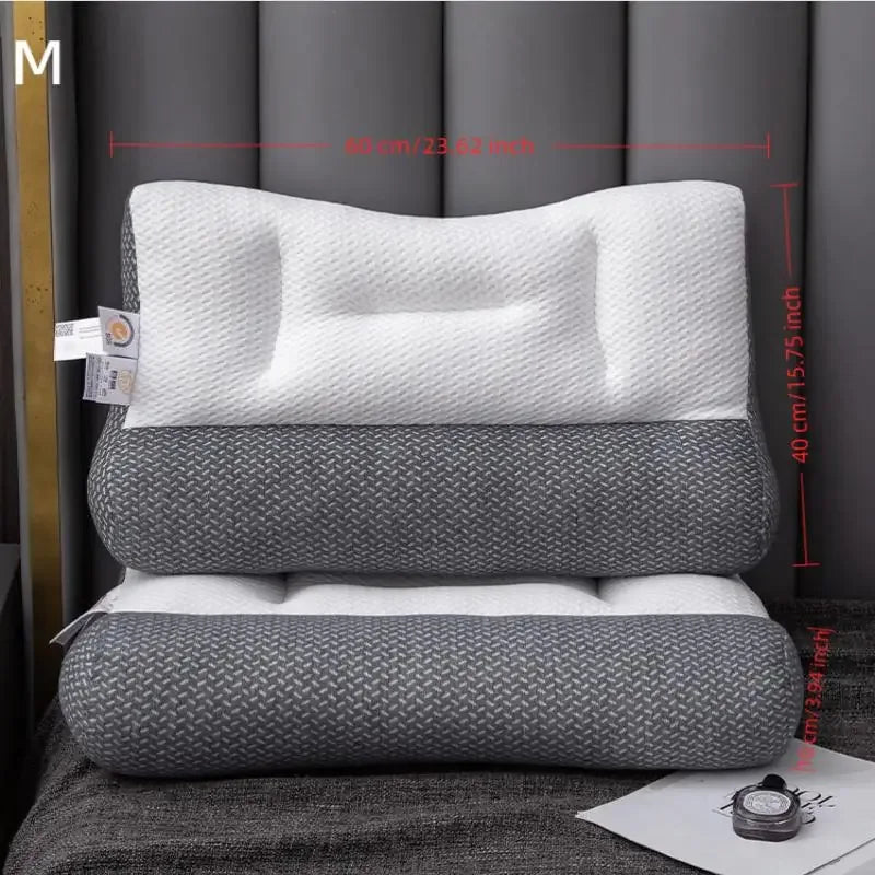Orthopedic Pillow For Cervical Support & Sleep Aid, Reverse Traction Zoned Design With Soy Fiber Knitted Core Home/Dorm Use - Luvia