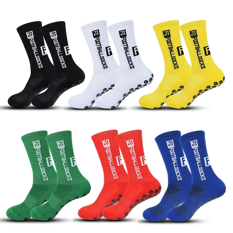 3 Pairs FS Non-slip Football Socks Men Women Sports Anti-Slip Soccer Stockings Silicone Bottom Breathable Outdoor Soccer Socks - Luvia