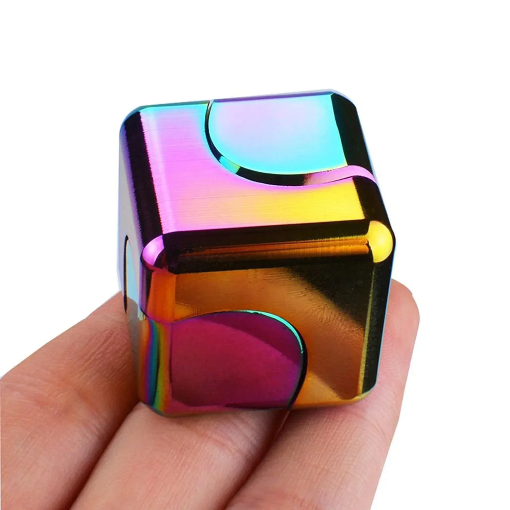 Fidget Spinner Toys Cube Metal Cool Stuff Desk Gadgets Office Toys Small Anxiety Figette Sensory Toy ADHD Tool for Teens Adults - Luvia