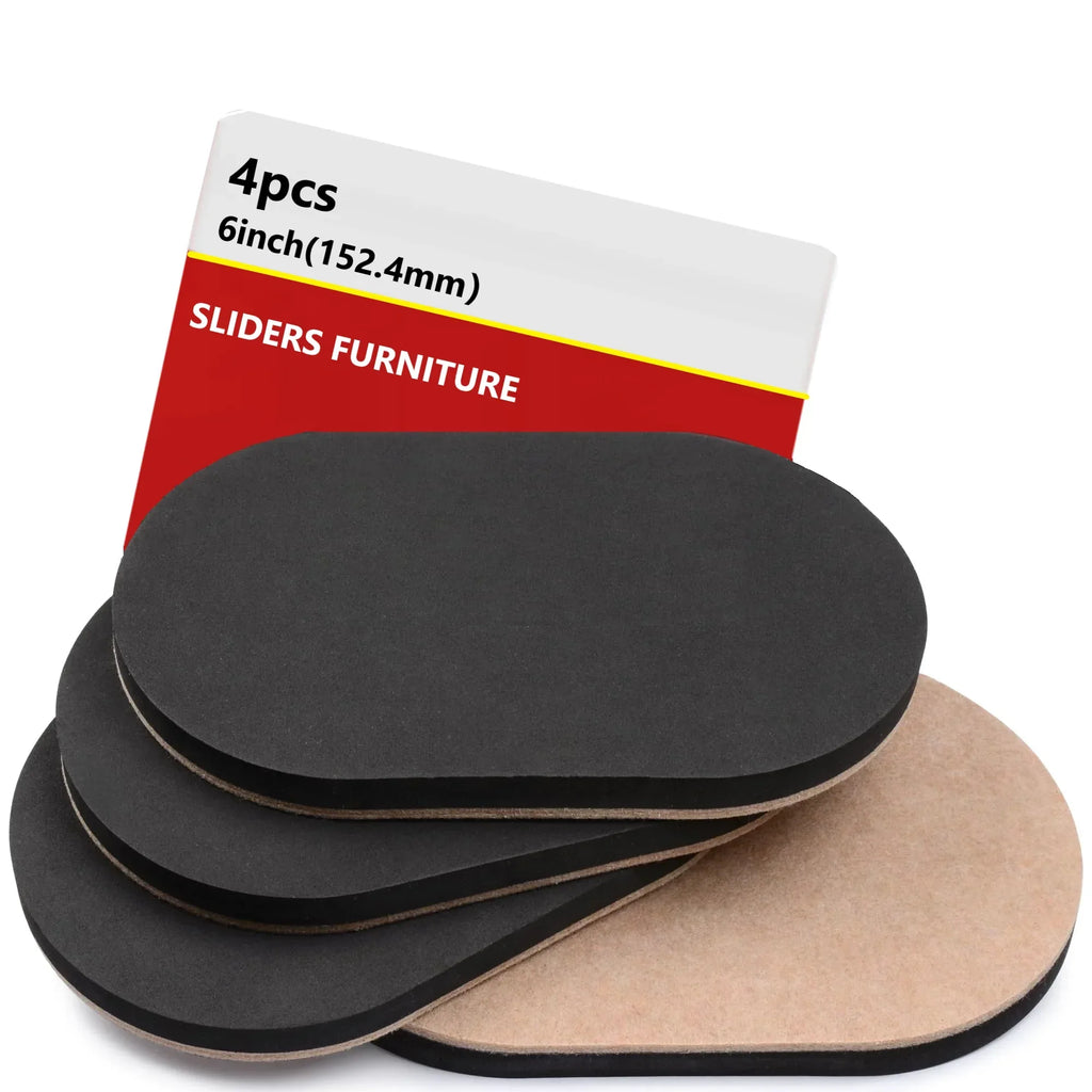Felt Furniture Sliders Hardwood Floors - 4 PCS 6" x 3 1/2" Furniture Sliders - Heavy Duty Felt Sliders Hard Surfaces - Luvia