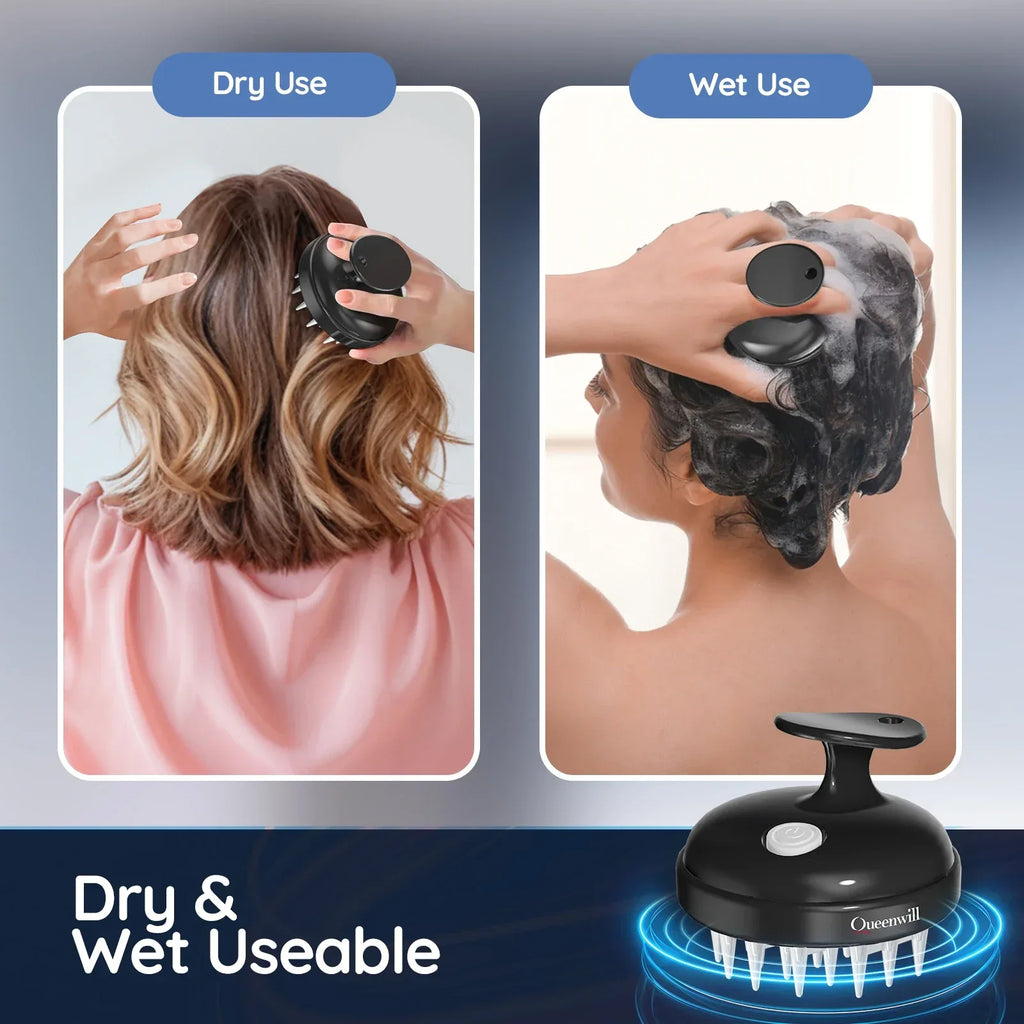 Scalp Massager Hair Growth Scalp Scrubber with Soft Silicone Bristles for Hair Growth Dandruff Removal, Hair Shampoo Brush Scalp - Luvia