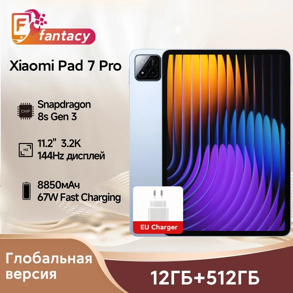 Global Version Xiaomi Pad 7 Pro Snapdragon 8s Gen 3 11.2" 3.2K 144Hz Display 67W HyperCharge 8850mAh 50MP+32MP Camera - Luvia