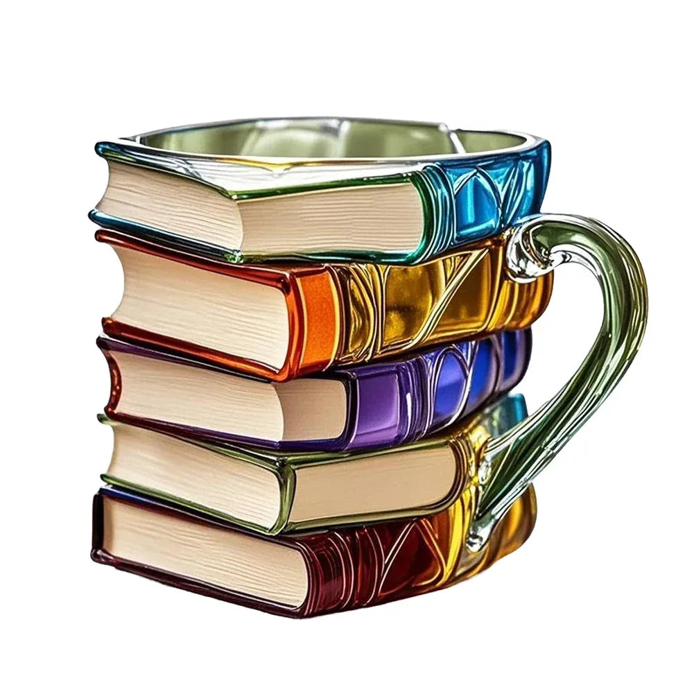 Novelty 3D Painted Books Coffee Mug Creative Drinking Cup Tea Cup Collection Gifts for Literature Lovers - Luvia