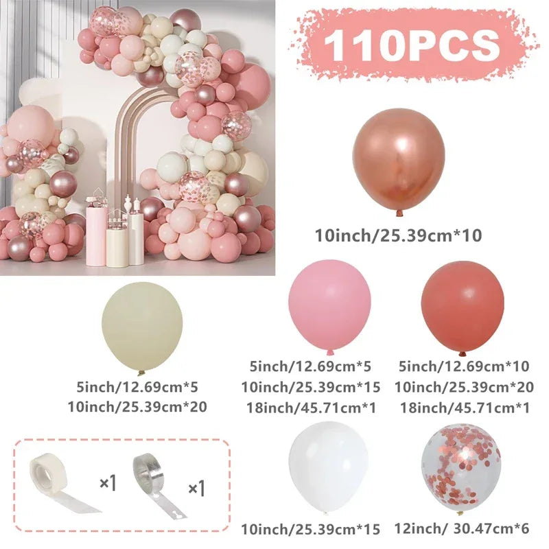 Blush Retro Pink Ivory White Balloons Garland Arch Kit for Birthday Party Wedding Baby Shower Decorations Party Supplies - Luvia