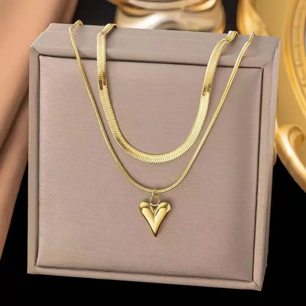 Stainless Steel Envelope Pendant Necklace Metal Waterproof Jewelry For Women - Luvia