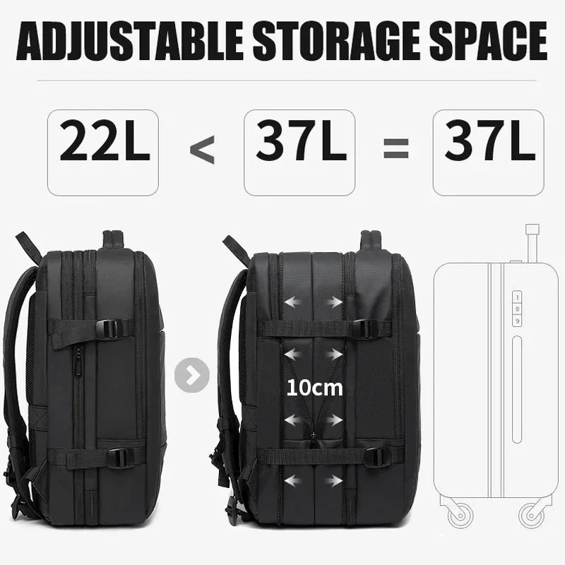 BANGE Travel Backpack Men Business Backpack School Expandable USB Bag Large Capacity 17.3 Laptop Waterproof Fashion Backpack - Luvia