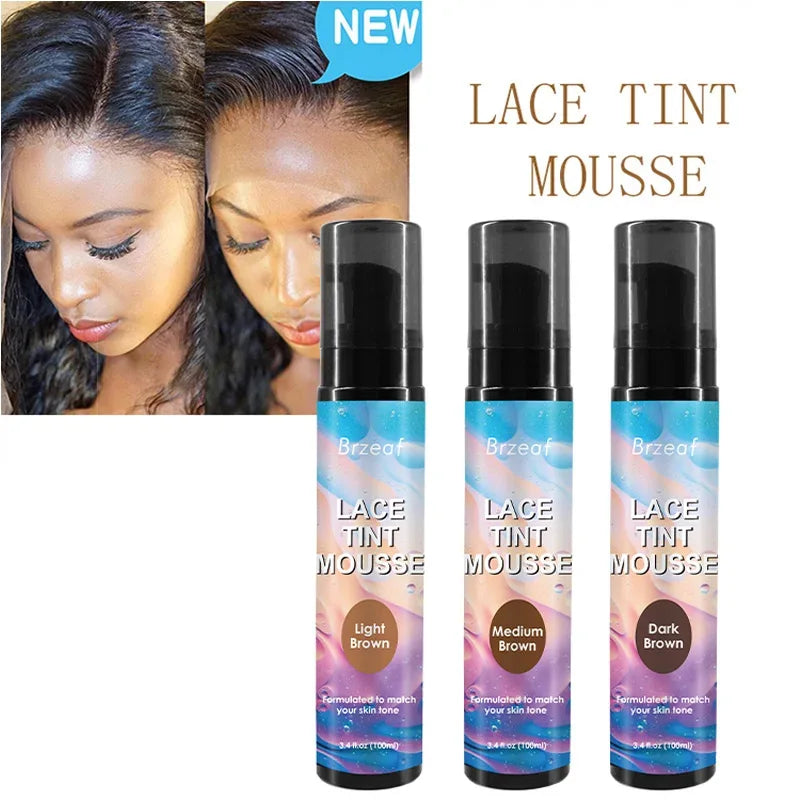 Lace Tint Spray For Lace Wigs Dark Brown Middle Brown Light Brown Lace Tint Spray For Closures, Wigs And Closure Front 100Ml - Luvia