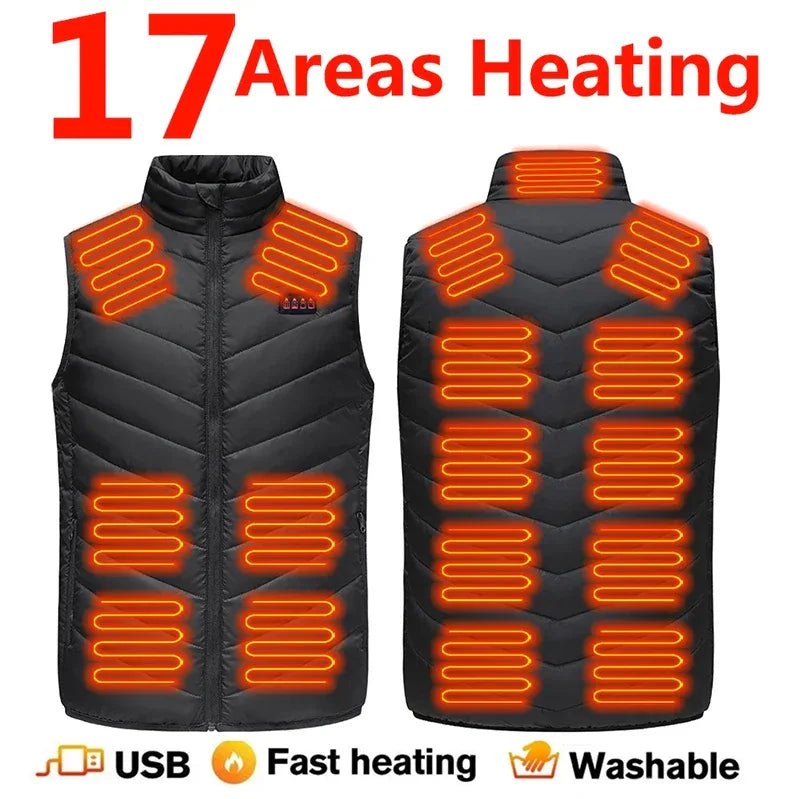 17/13/9 Areas Usb Heated Jacket Men Women Electric Heated Vest Heating Vest Heated Bodywarmer Usb Inner Heat Vest Veste - Luvia