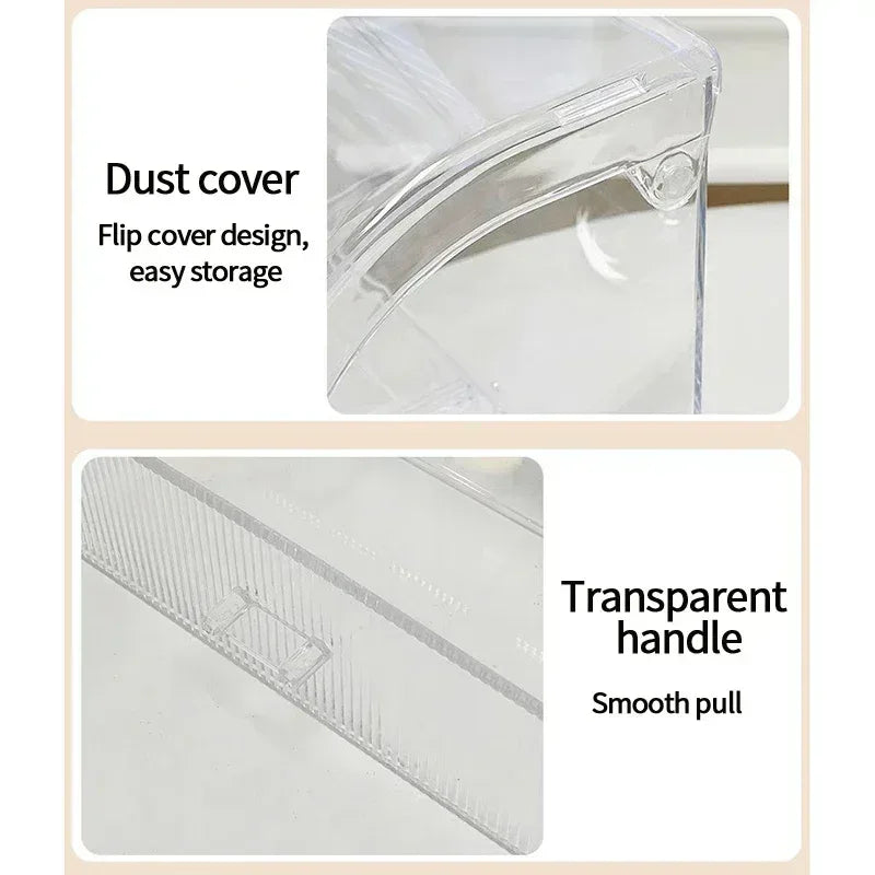 30x17.5x36cm Large Drawer Organizer Makeup Clear Acrylic Box With Perfume Cosmetic Display Capacity Lid Cosmet Storage Box - Luvia