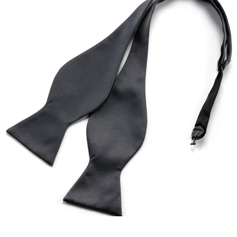 Men's Formal Pre-tied Adjustable Bow Tie Solid Color Elegant Wedding Party Event Bulk Wholesale Easy Wear British Style - Luvia