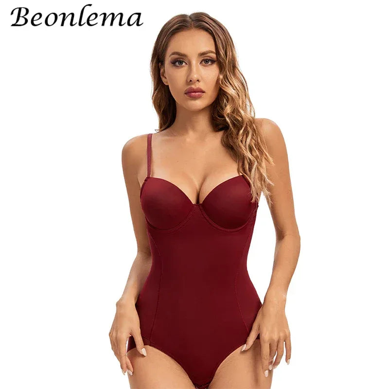 Bodysuit Women Shapewear Body Shaper With Cup Compression Bodies Belly Sheath Waist Trainer Reductive Slimming Underwear - Luvia