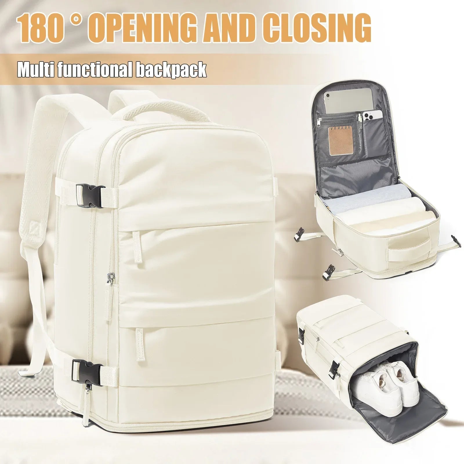 Women Men Travel Backpack , Cabin Bag Ryanair Hand Luggage 40x20x25 Travel Backpack College Bookbag Laptop Bag, eastpak rucksack - Luvia