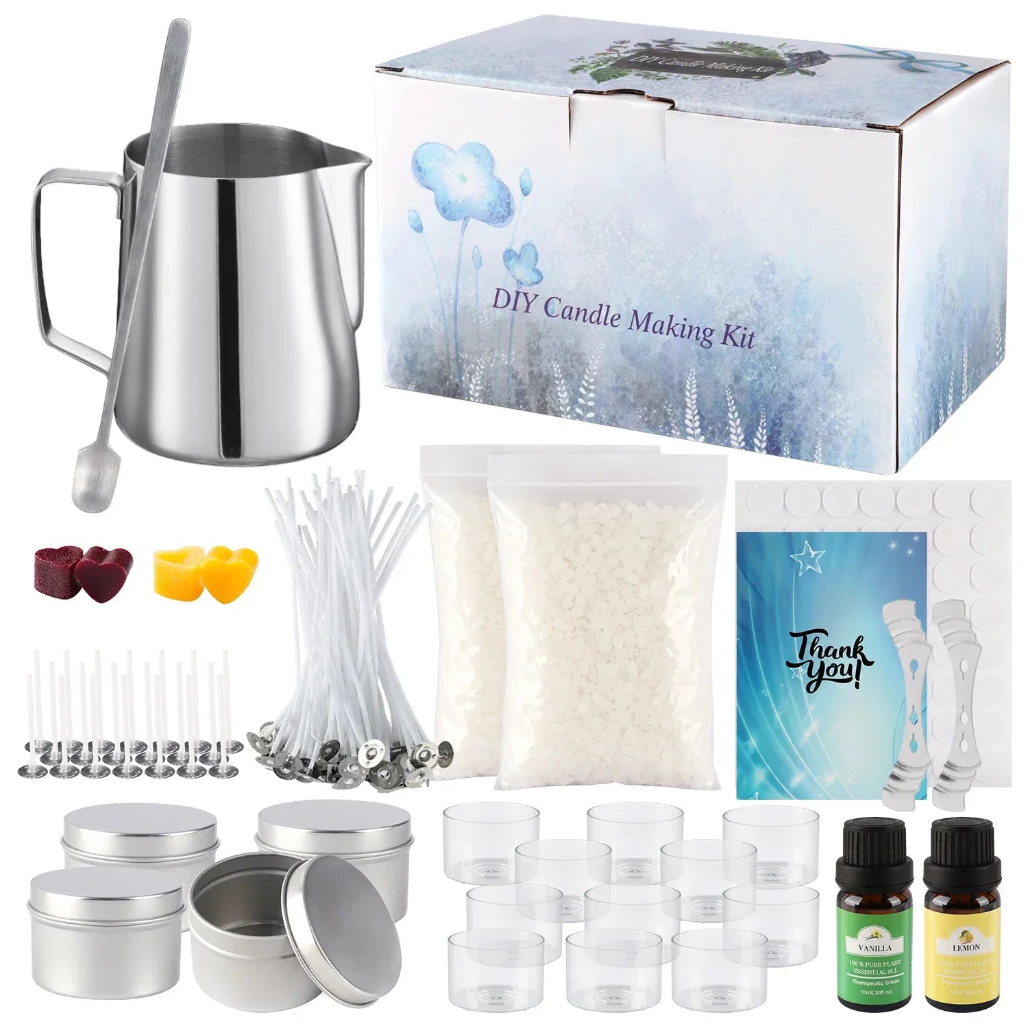 Simple DIY candle-making set, easy to make, with essential oil for aromatherapy, high-quality soy wax, handcrafted - Luvia