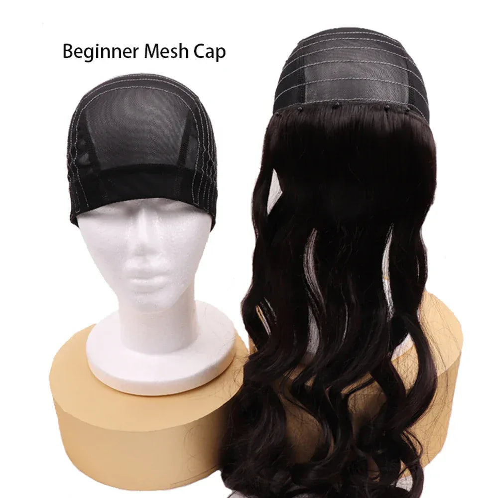 Wig Cap For Making Wigs Stretchable Wig Cap With Wig Accessories Adjustable Elastic Bands,C/T-Shaped Needles,Hair Sewing Thread - Luvia