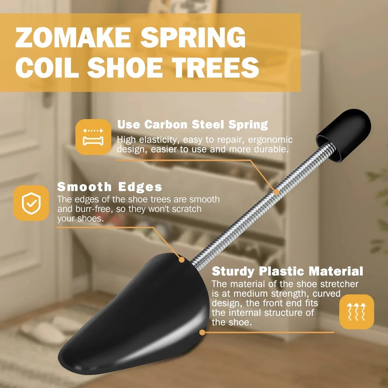 3/5 Pairs Shoe Stretcher Shoes Tree Shaper Rack Plastic Adjustable Length Men/Women Shoe Trees Stretcher Boot Holder Organizers - Luvia