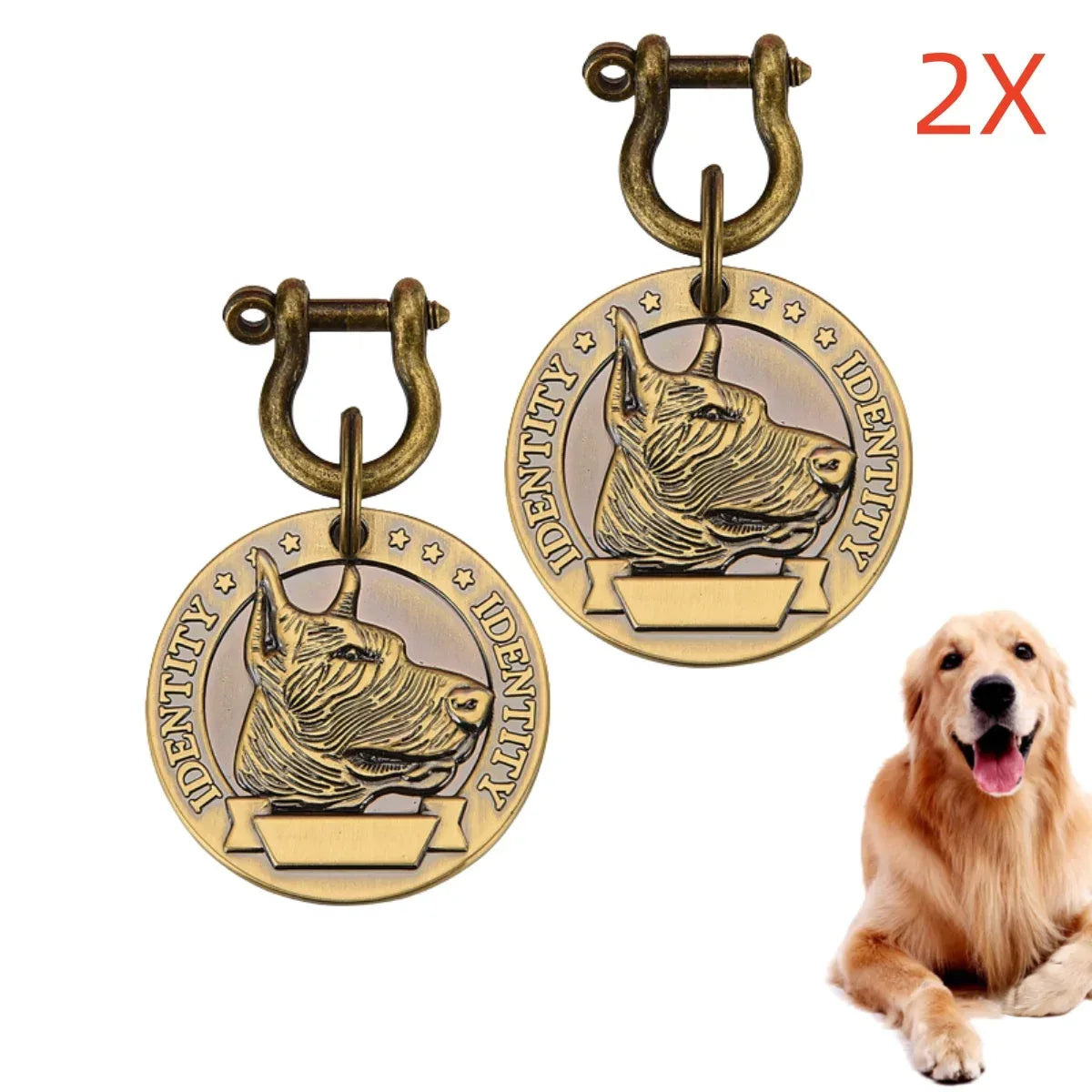VIP Customizable Engraved Pets ID Tag for Dog Cat Bronze Nameplate Tags Personalized Address Number Dogs Collar ID Pendant - Luvia