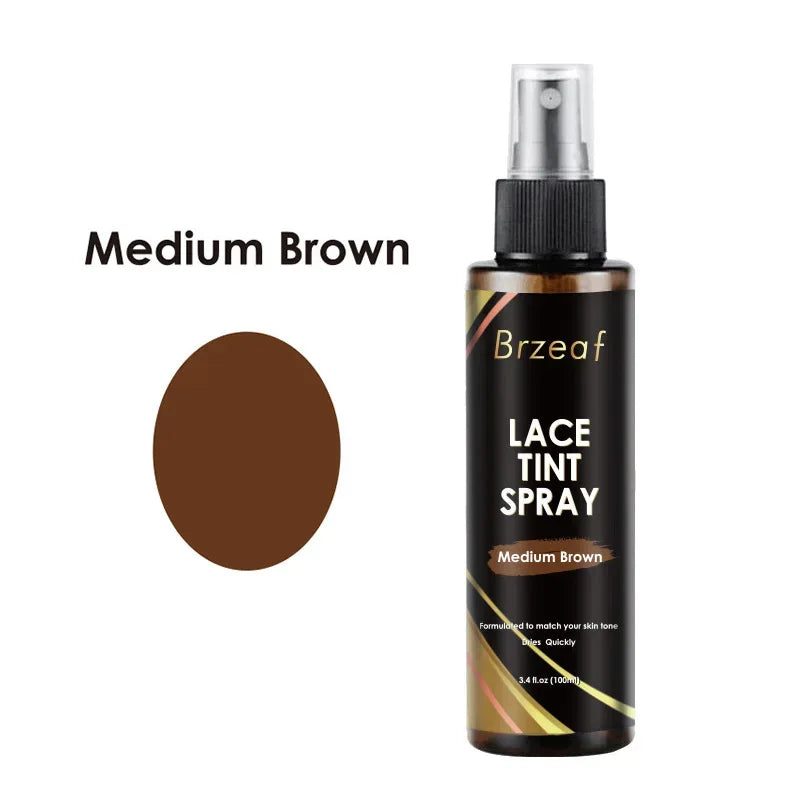 Lace Tint Spray For Lace Wigs Dark Brown Middle Brown Light Brown Lace Tint Spray For Closures, Wigs And Closure Front 100Ml - Luvia