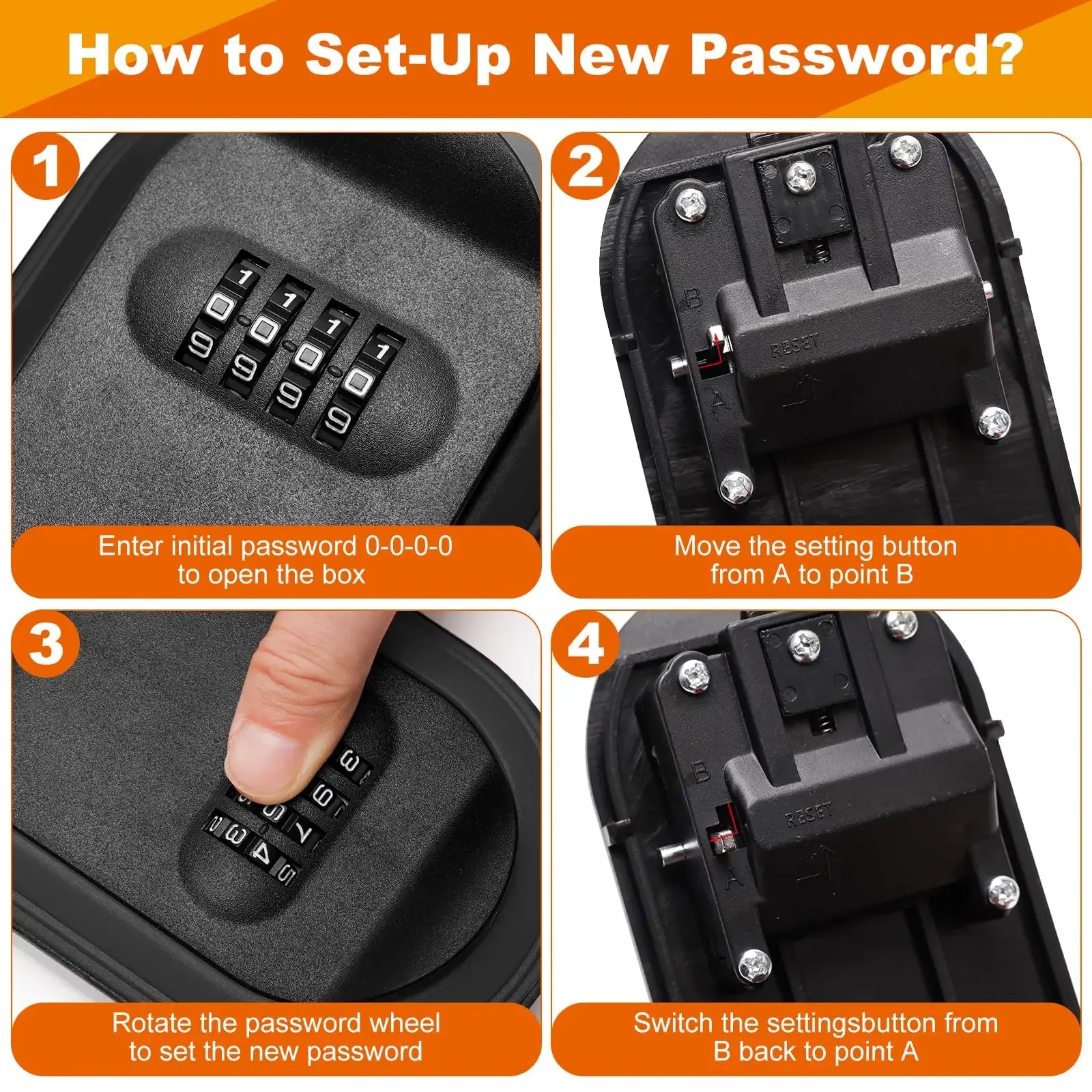 Magnetic Key Holder with Lock Magnet Key Lock Box Hidden Under Car Secure 4-Digit Combination with Resettable Code For for Store - Luvia