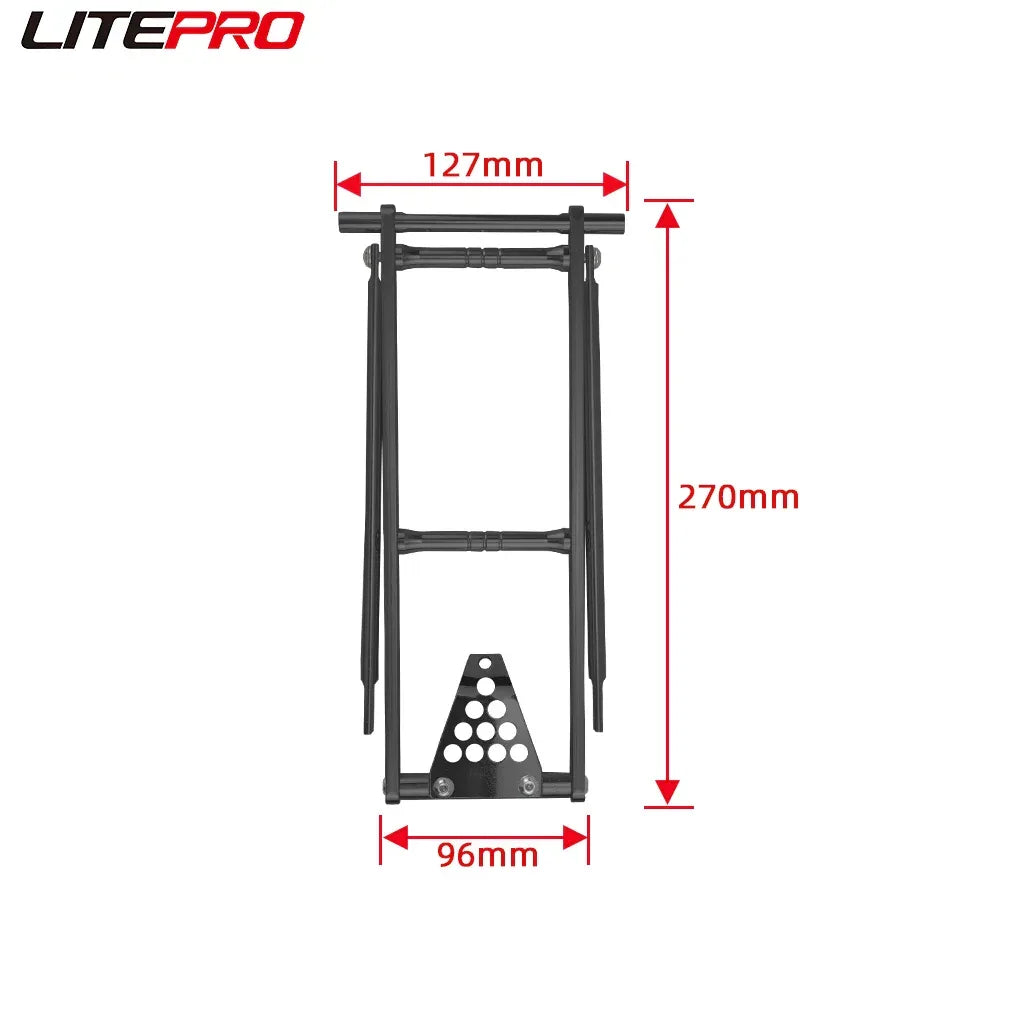 Litepro Foldable Rear Cargo Rack For Brompton Bicycle Portable Luggage Carrier Shelf Aluminum Alloy Tail Shelf Holder - Luvia