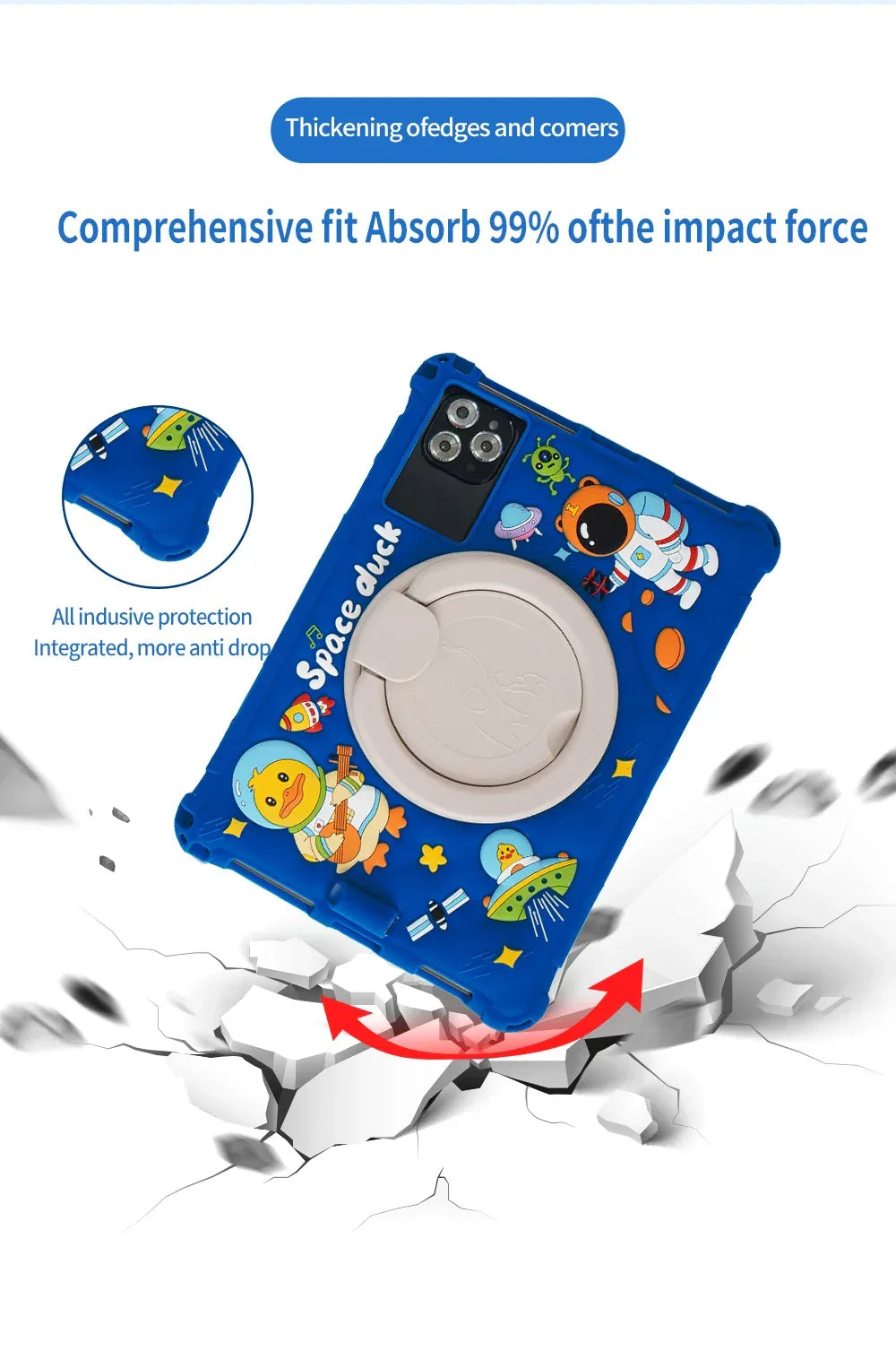 10.1-inch Kids Tablet Android 13 64GB Bluetooth WIFI support Youtube IPS 1280X800 screen Dual SIM Card 5000mAh with Case - Luvia