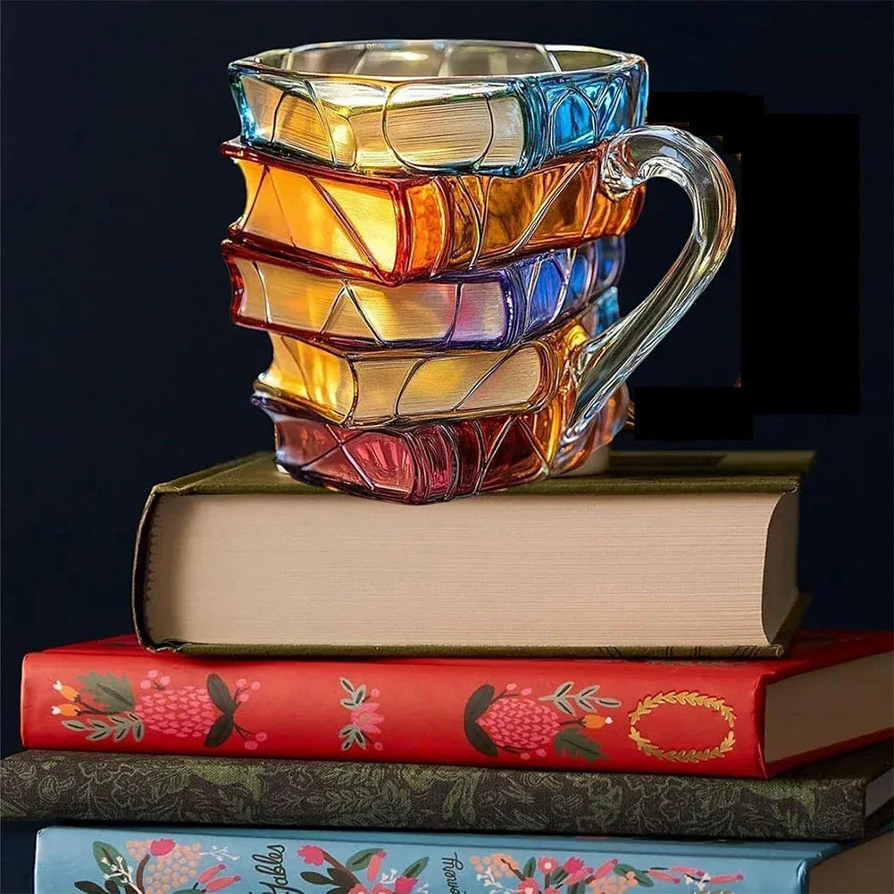 Novelty 3D Painted Books Coffee Mug Creative Drinking Cup Tea Cup Collection Gifts for Literature Lovers - Luvia