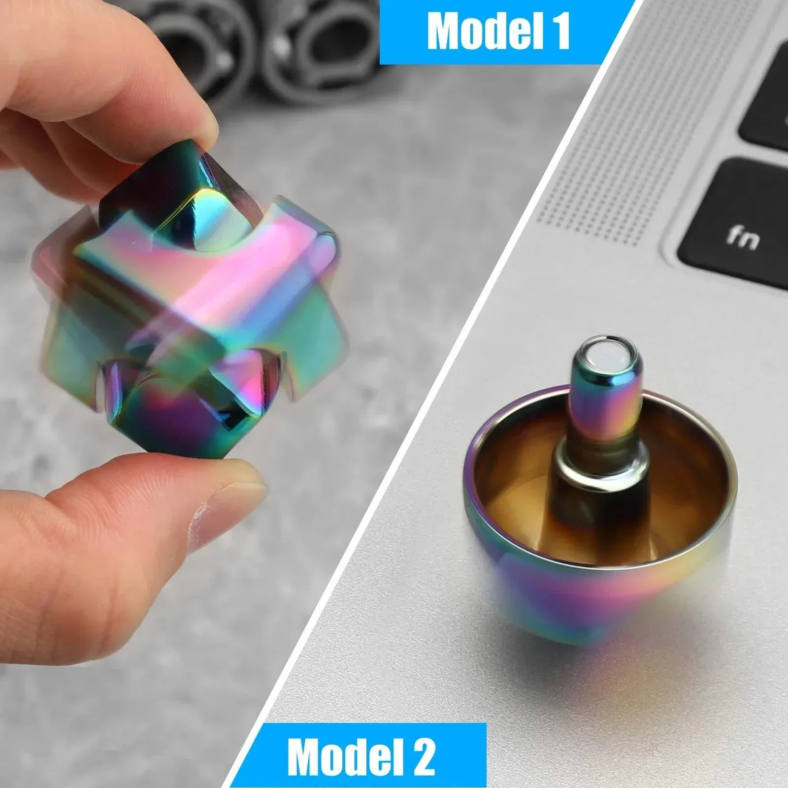 Fidget Spinner Toys Cube Metal Cool Stuff Desk Gadgets Office Toys Small Anxiety Figette Sensory Toy ADHD Tool for Teens Adults - Luvia