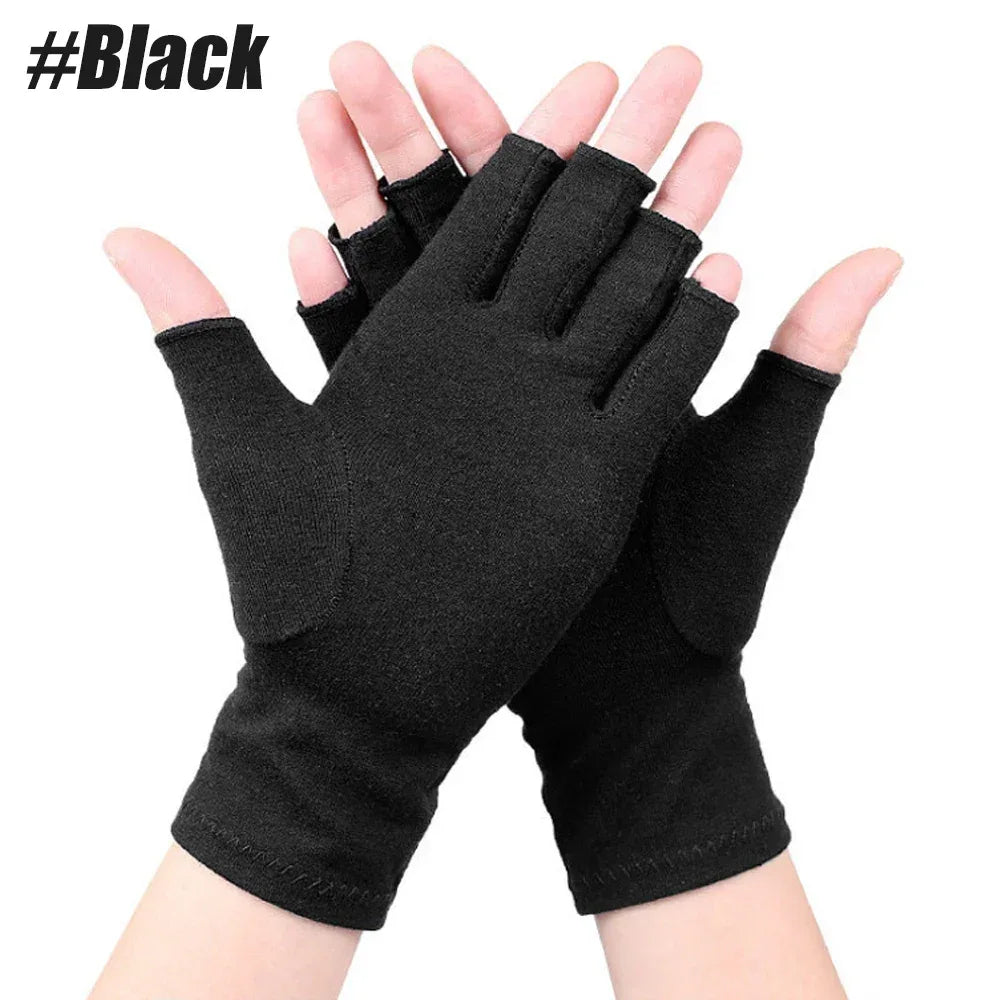GOMOREON 1Pair Arthritis Gloves Women Men, Carpal Tunnel, Rheumatiod, Tendonitis, Fingerless Hand Thumb Compression Gloves - Luvia