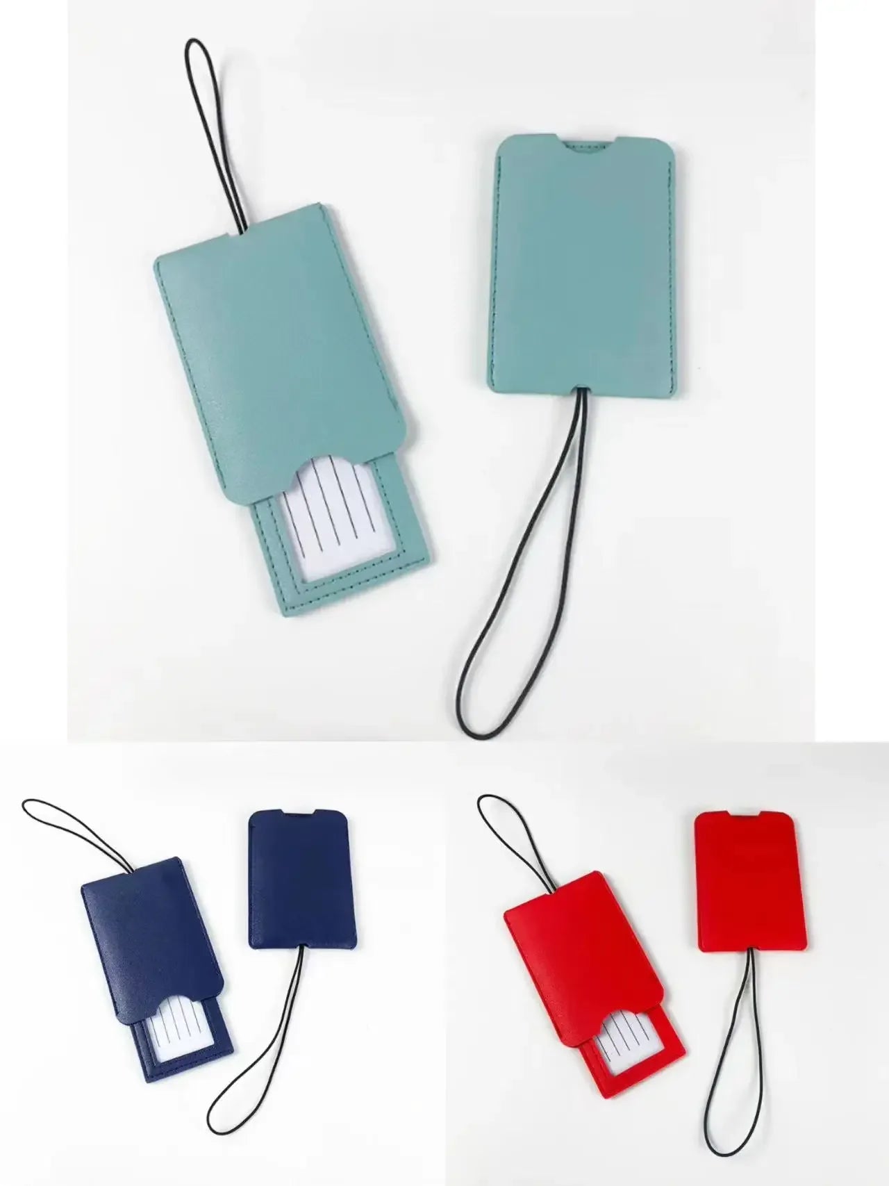 Pu Leather Luggage Tags Women Man Suitcase Bag Bag Tags for Luggage Name ID Address Holder Baggage Label Travel Accessories - Luvia