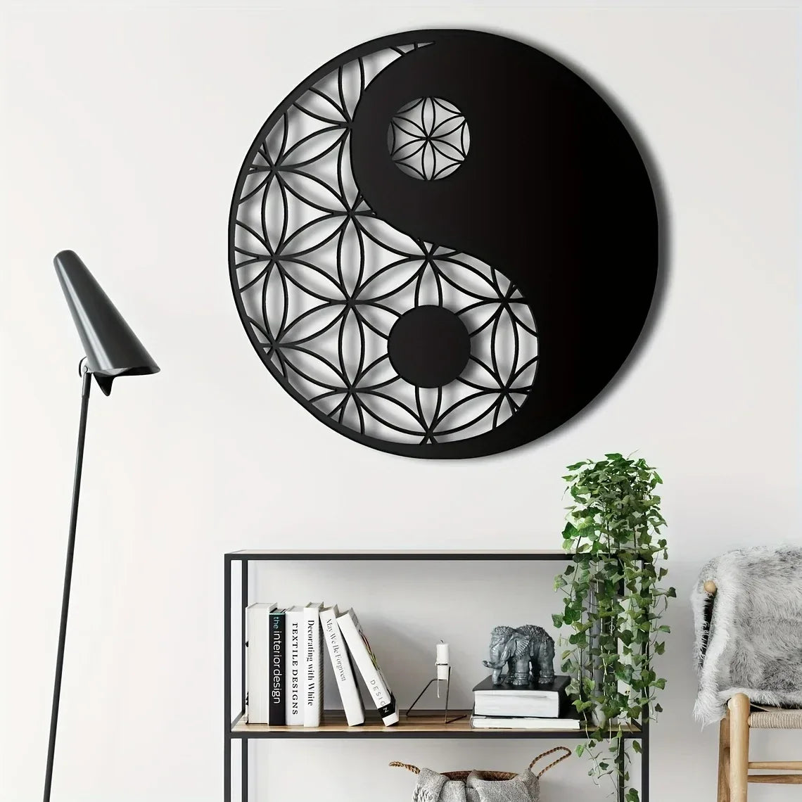 Metal Yin Yang Decoration, Metal Wall Art, Sacred Wall Art, Zen Wall Decoration, Geometric Metal Wall Decoration, Wall Hanging - Luvia