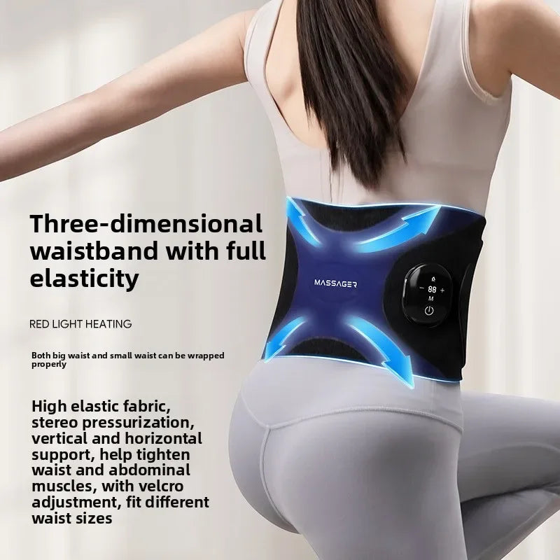 Skg Waist Massager Intelligent Heating Pulse Waist Protection Massager Abdominal Sour EMS Thin Belt Lazy Fat Throwback Artifact - Luvia