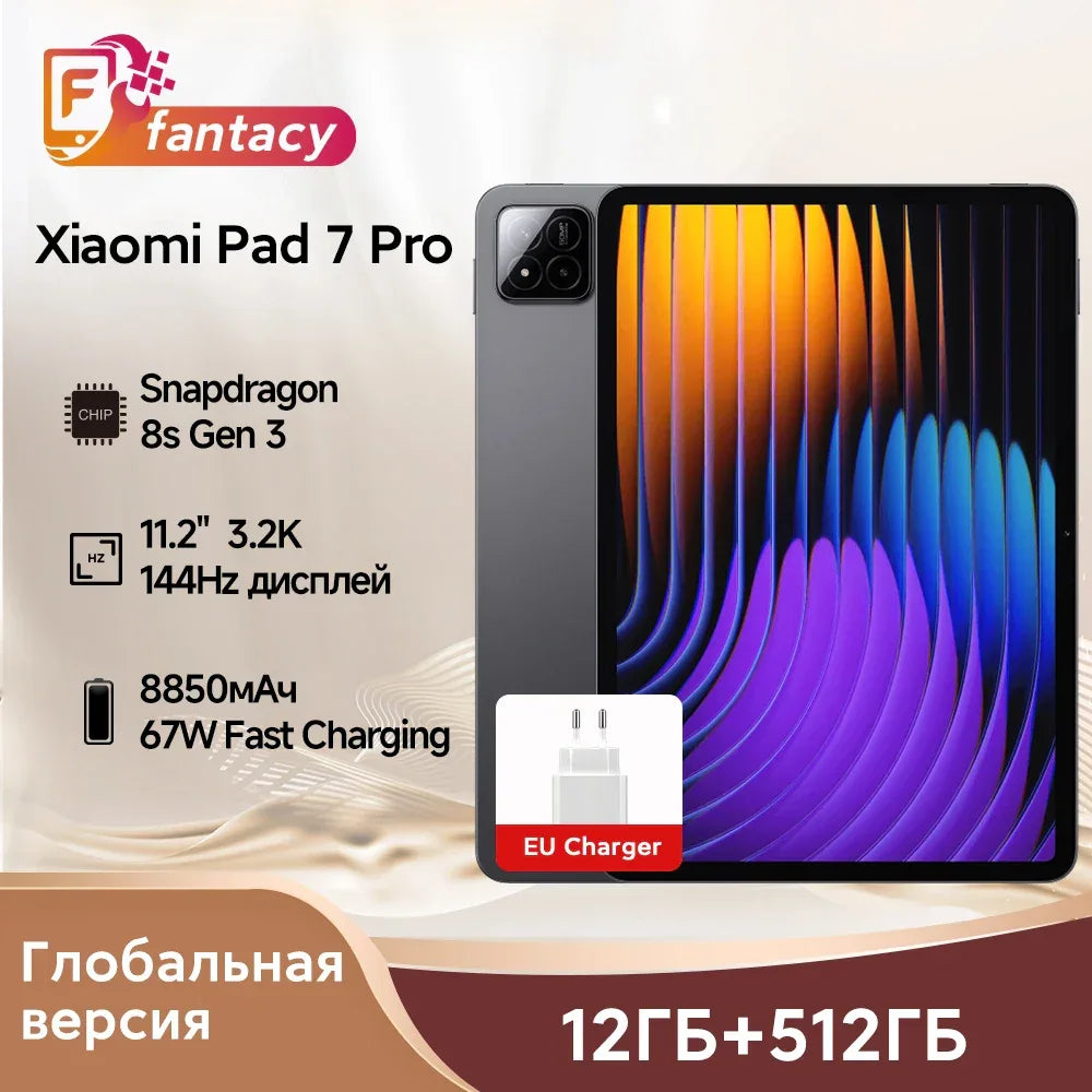 Global Version Xiaomi Pad 7 Pro Snapdragon 8s Gen 3 11.2" 3.2K 144Hz Display 67W HyperCharge 8850mAh 50MP+32MP Camera - Luvia