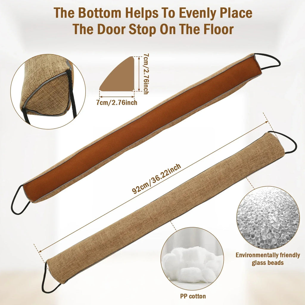 1/2Pcs Under Door Draft Stopper 92cm Heavy Triangular Duty Door Draft Blocker with Hanging Loops for Under Door Noise Blocker - Luvia