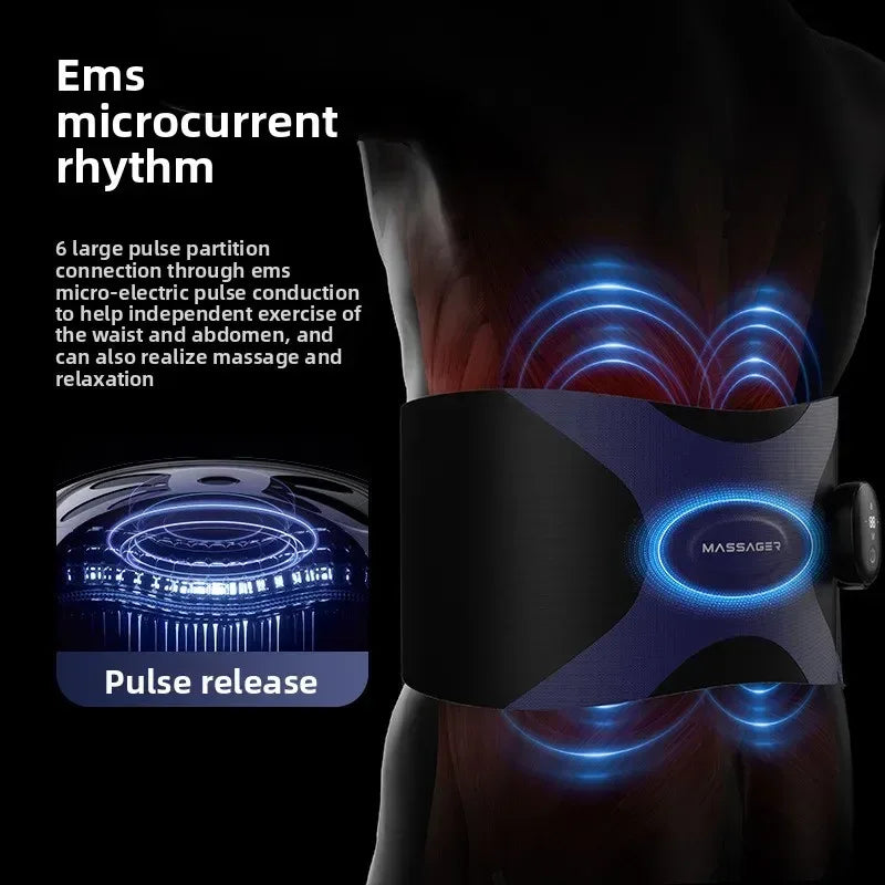Skg Waist Massager Intelligent Heating Pulse Waist Protection Massager Abdominal Sour EMS Thin Belt Lazy Fat Throwback Artifact - Luvia