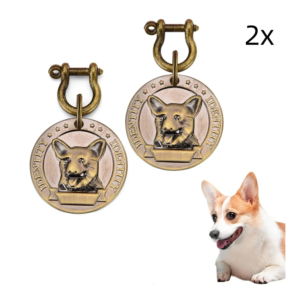 VIP Customizable Engraved Pets ID Tag for Dog Cat Bronze Nameplate Tags Personalized Address Number Dogs Collar ID Pendant - Luvia