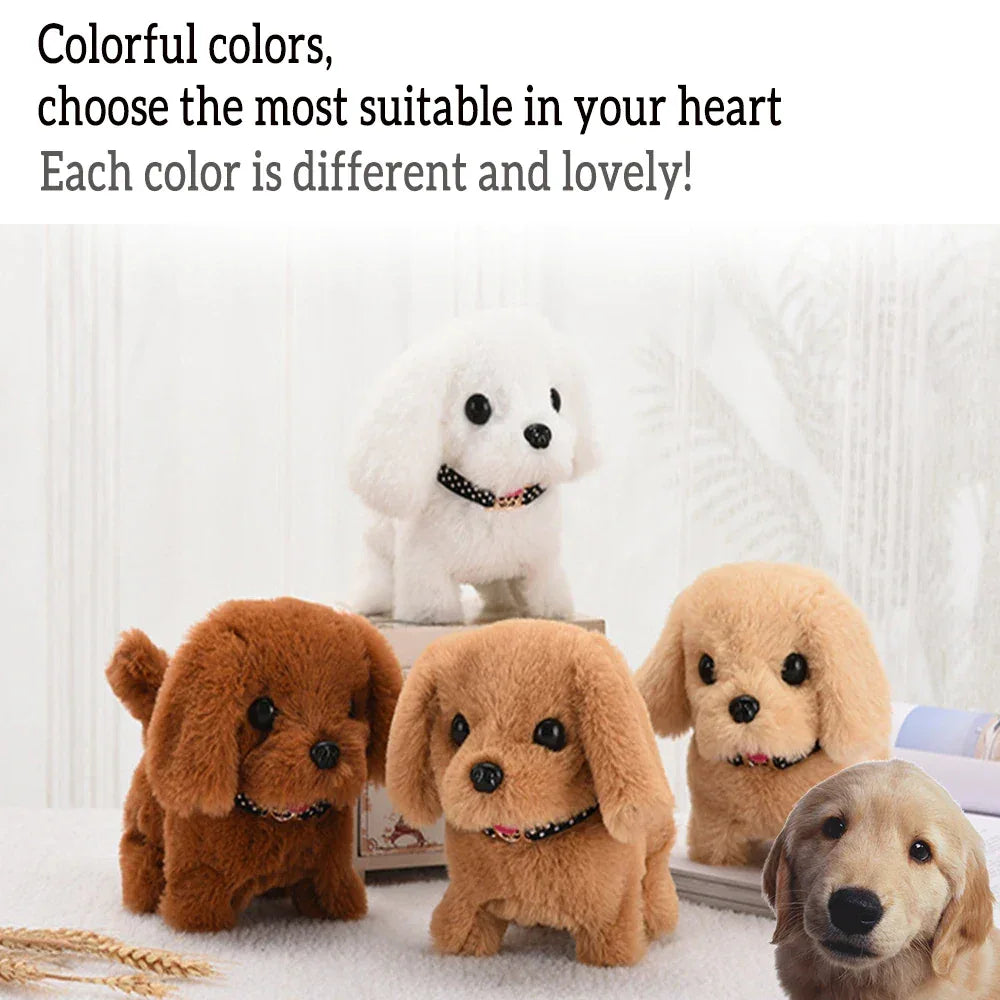 Pet Companion Battery Operated Toy Plush puppy pet electronic interactive toy walking barking wagging tail Simulation puppy - Luvia