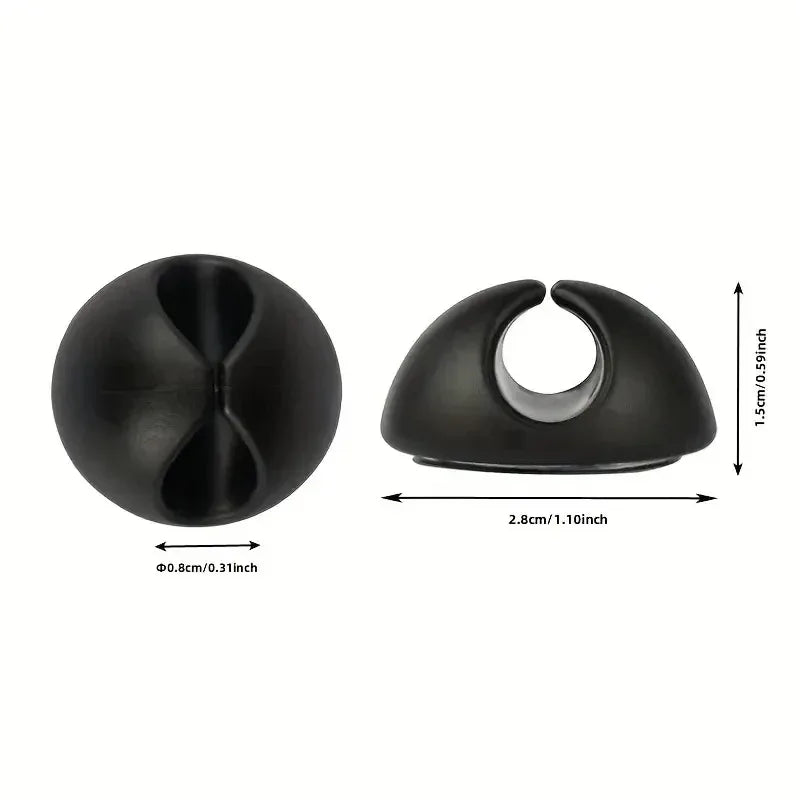 6-pack Cable Clips - Cable Organizer for Home, Office, and Car Charging - Desktop and Data Cable Management - Luvia