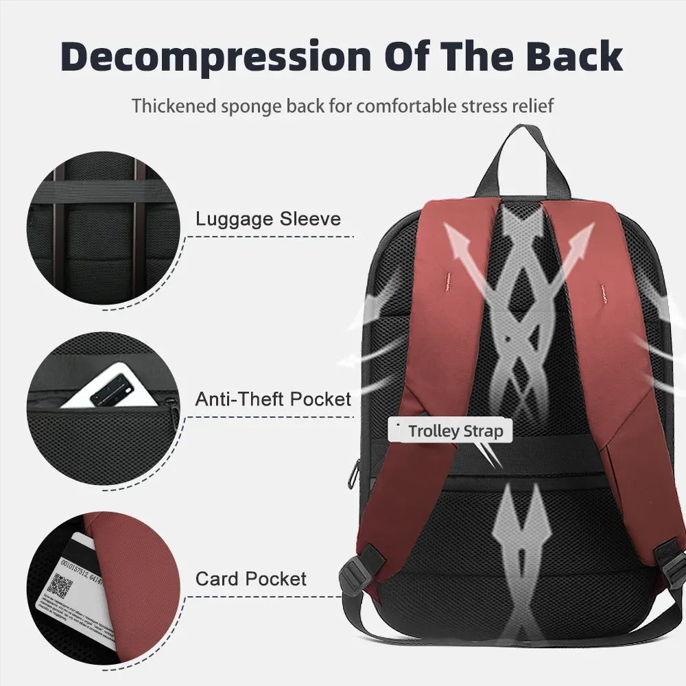 HcanKcan Fashion Men's Backpack Lightweight Expandable Backpack for Men 17.3 Inch Laptop Travel Daypack with USB Port School Bag - Luvia